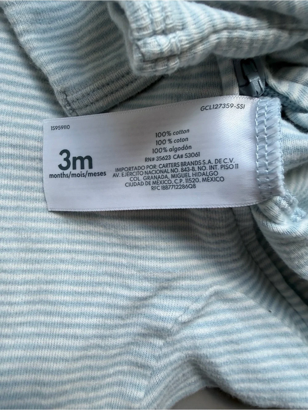Carters way zipper